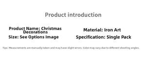 Detailed product specifications and dimensions for iron Christmas tree tabletop ornaments