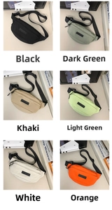 Detailed view of lightweight nylon crossbody bags in six vibrant colors for daily commute