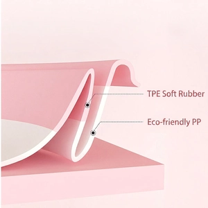 Durable pink collapsible washbasin made of thick TPE soft rubber and eco-friendly PP material