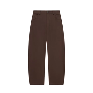 Women High Waist Straight Leg Trousers Polyester Twill Casual Office Work Pants With Belt Loops Pockets