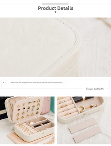 Detail showing high-quality lychee leather texture and internal jewelry storage compartments