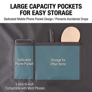 Minimalist waterproof apron with deep grey functional pockets for phone and tools