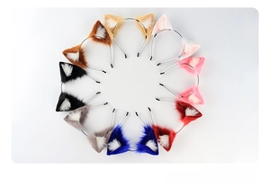 Selection of colorful plush animal ear headbands for cosplay and festival accessory
