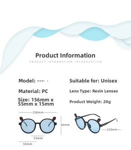 Détails des lunettes de soleil lapin enfant avec monture PC et verres résine