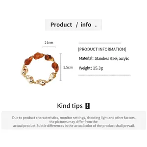 Size guide for acrylic and stainless steel beaded bracelet with 21cm length and 1.5cm width