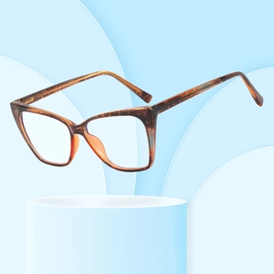 Fashionable tortoise shell cat eye glasses with anti-blue light TR90 square frame