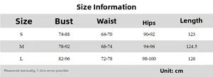 Detailed size chart for French style ruched tube dress with measurements in cm