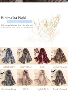 Detailed close-up showing thick plaid cashmere scarf texture with classic tassels