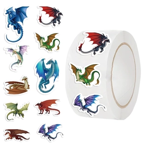 Western Fantasy Flying Dragon Washi Paper Stickers Waterproof Decorative Label For Scrapbooking Envelope Sealing DIY Crafts