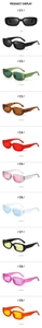 Multiple color options of retro small square frame sunglasses with various lens tints