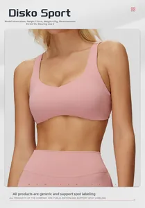 Detail of dusty pink yoga bra featuring a U-neckline and stylish curved bottom hemline