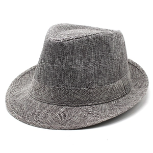 Chapeau Fedora Tissé Classique Unisexe Chapeau de Soleil Jazz en Coton Respirant Couleur Unie Style Britannique Gentleman Trilby Chapeau Panama de Plage