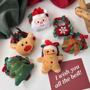 Lot de chouchous de Noël mignons avec Père Noël, élan et sapin pour cheveux de filles