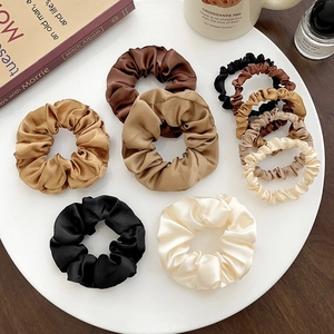 Satin Satin Scrunchies Large Small Elastic Hair Ties Glossy Vintage Hair Rings For Women Hair Accessories