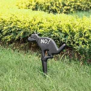 Panneau de jardin chien en fonte avec texte No pour dissuasion des animaux