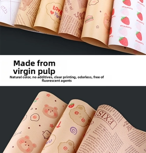 Detail of microwave safe food grade greaseproof paper with various cute cartoon patterns