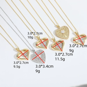 Hollow heart and snowflake gold necklaces with zircon inlay for elegant women fashion