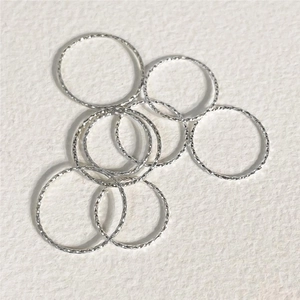 Macro shot of minimalist S925 sterling silver rings with diamond cut textured surface