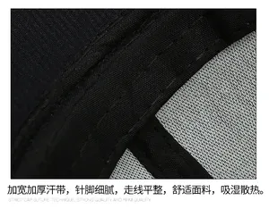 Détail de la casquette homme montrant le bandeau anti-transpiration et les coutures