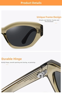 Detail of metal hinge and transparent brown frame of polarized TR sunglasses