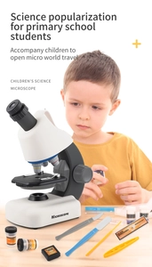 Kids science microscope set including slides and lab tools for educational experiments