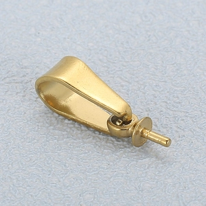 18K Gold Plated Stainless Steel Pendant Bail Connector Melon Seed Buckle For DIY Necklace Jewelry Making Finding Accessory