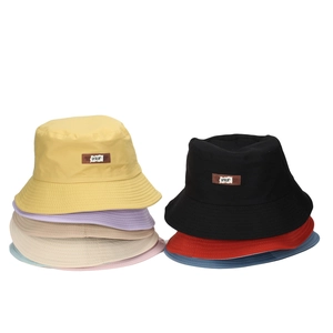 Multi-color cotton bucket hats with letter patches for sun protection and casual wear