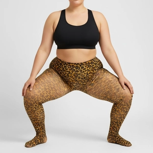 Collants grande taille à imprimé léopard avec taille haute et motif tacheté classique