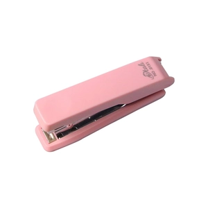 Pink Morandi mini stapler with built-in remover for office and student document binding
