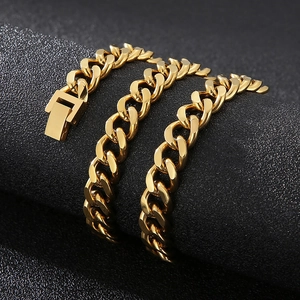 Cuban Link Chain Halskette Armband 316L Edelstahl Hip Hop Punk Minimalistisch Streetwear Schmuck Für Herren Damen