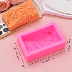 Pink silicone dragon eye texture mold for cake decoration and soap making crafts
