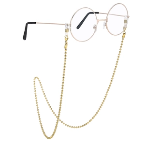 Glasses Chain Stainless Steel Metal Ball Bead Lanyard Anti Slip Eyewear Holder Strap Minimalist Fashion For Women Men