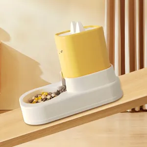 Cat ear shaped gravity pet feeder with anti-slip base for steady food dispensing