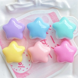 Colorful macaron resin star charms for DIY phone cases and craft accessories