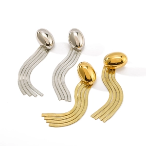 Elegant jellyfish fringe drop earrings in 18K gold and silver plated stainless steel