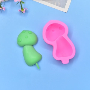 Moule en silicone rose en forme de champignon pour savons et bonbons DIY