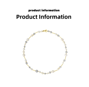 Detailed view of colorful pearl necklace with gold spacer beads and secure lobster clasp