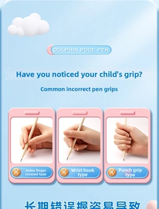 Infografica che mostra tre comuni posture errate per impugnare la matita