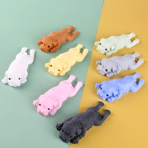Realistic Shar Pei Dog Squishy Stress Relief Toy Slow Rebound Soft Glue Lying Dog Decompression Vent Toy For Kids Adults