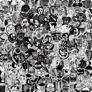 Black White Gothic Dark Graffiti Stickers Waterproof PVC Decals For Laptop Suitcase Guitar Skateboard Cool Removable