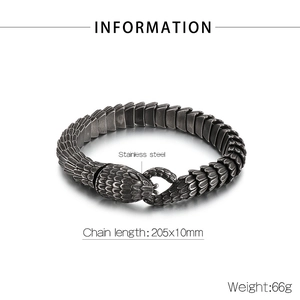 Specifiche del bracciale da uomo in acciaio inossidabile a maglia serpente 205x10mm