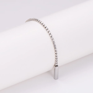 Elegant 304 stainless steel square magnetic diamond bracelet with sparkling crystals