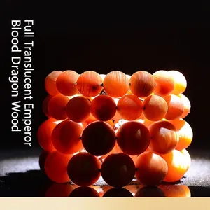 Imperial Dragon Blood Wood Bracelet Translucent Round Beads Ethnic Style Hand Polished Zen Jewelry For Men Women