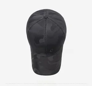 Top view of camouflage baseball cap with breathable mesh and Classic embroidery