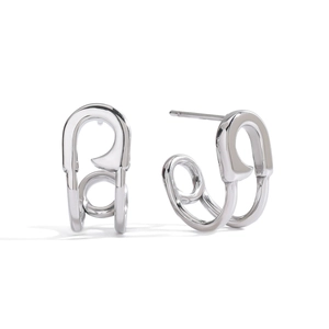 Paperclip Safety Pin Earrings Stainless Steel Industrial Retro Style For Women Lightweight Hypoallergenic Luxury Jewelry