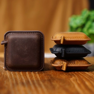 Retro Handmade Genuine Cowhide Leather Mini Tape Measure Retractable Portable Vintage Sewing Body Measuring Tool