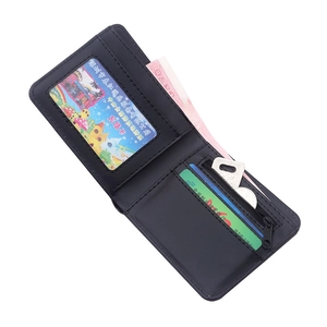 Men's bifold wallet with skull print showing interior card slots and zipper pocket