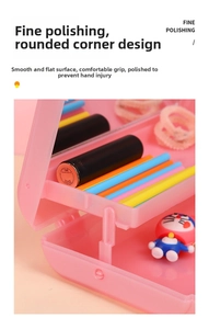 Detail of pink double-layer folding cosmetic box showing rounded corners and smooth surface