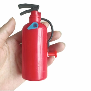 Mini fire extinguisher water gun toy for kids featuring a red plastic squirt design