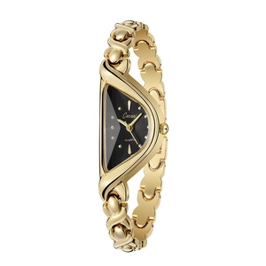 Montre Quartz Pour Femmes Style Cour Vintage Cadran Triangulaire Bracelet En Chaîne Alliage Bijoux De Luxe Or